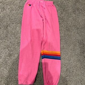 Aviator Nation Rainbow Stripe - Hot Pink